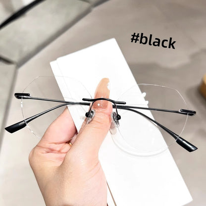 Rimless Photochromic Glasses Anti Blue Light Square Frame
