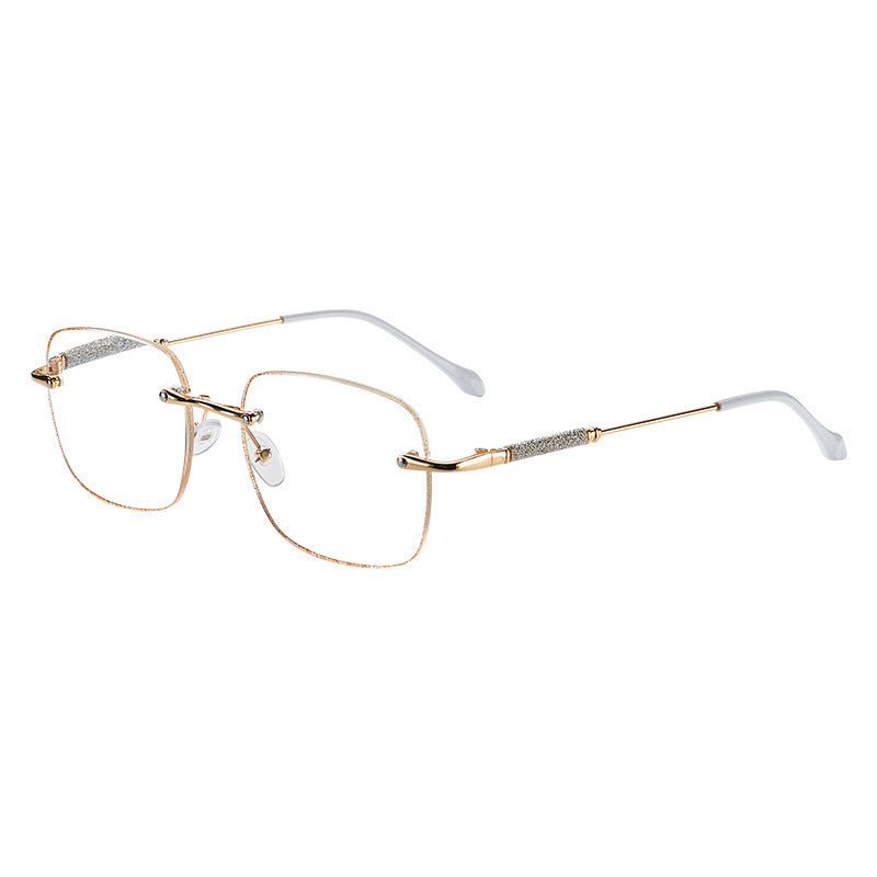 Glitter Cut-Edge Square Frame Anti-Blue Light Glasses