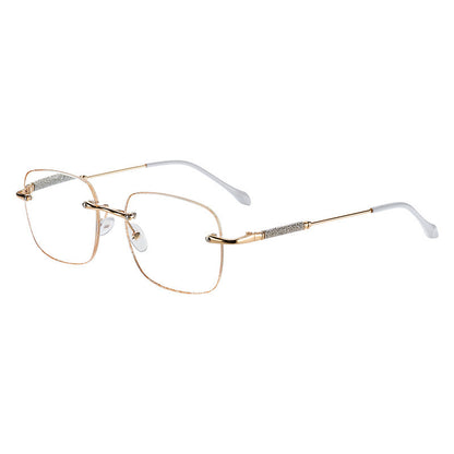 Glitter Cut-Edge Square Frame Anti-Blue Light Glasses