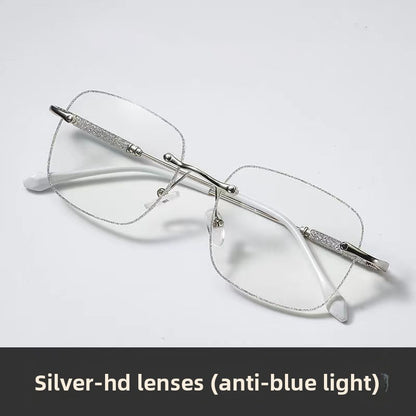 Glitter Cut-Edge Square Frame Anti-Blue Light Glasses