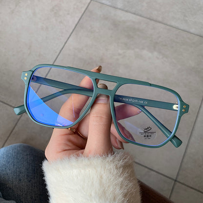 High-definition blue-light-blocking plain glasses suitable for bare-faced wear
