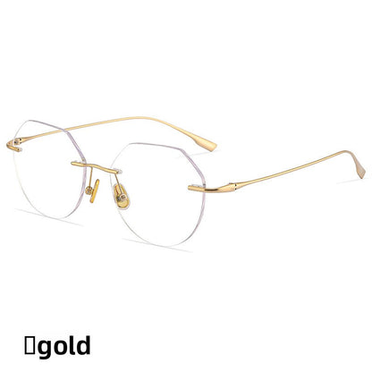 Rimless Photochromic Glasses Anti Blue Light Square Frame