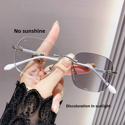Glitter Cut-Edge Square Frame Anti-Blue Light Glasses